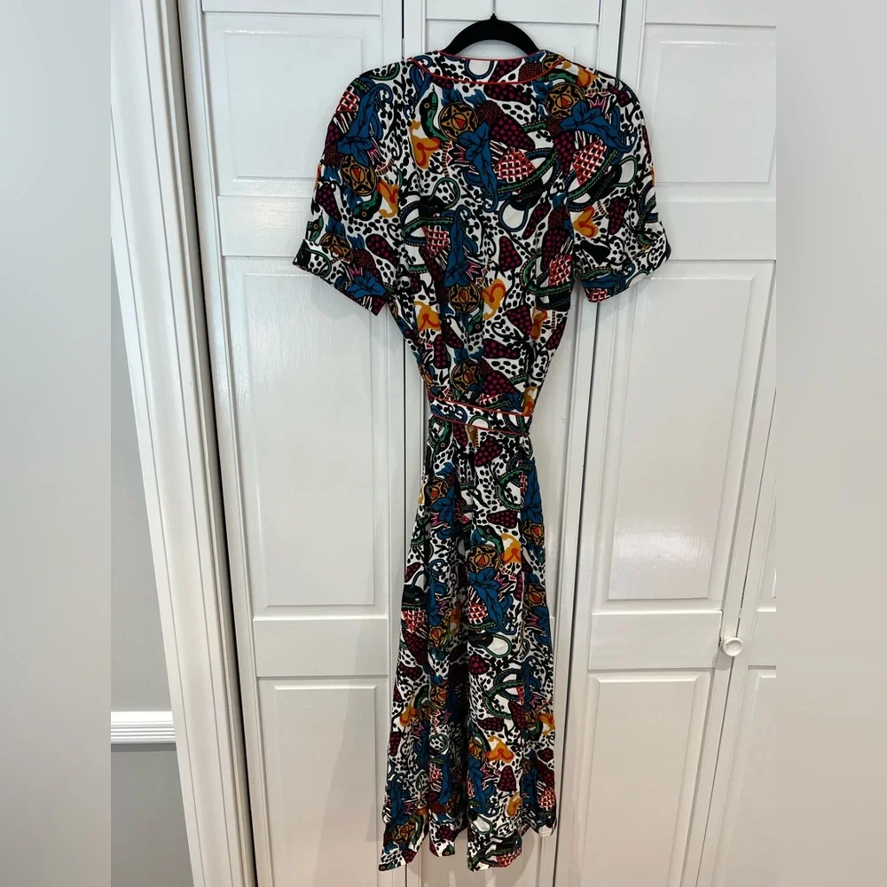 EUC Veronica Beard Serena Abstract Wrap Midi Dress - Picture 6 of 7